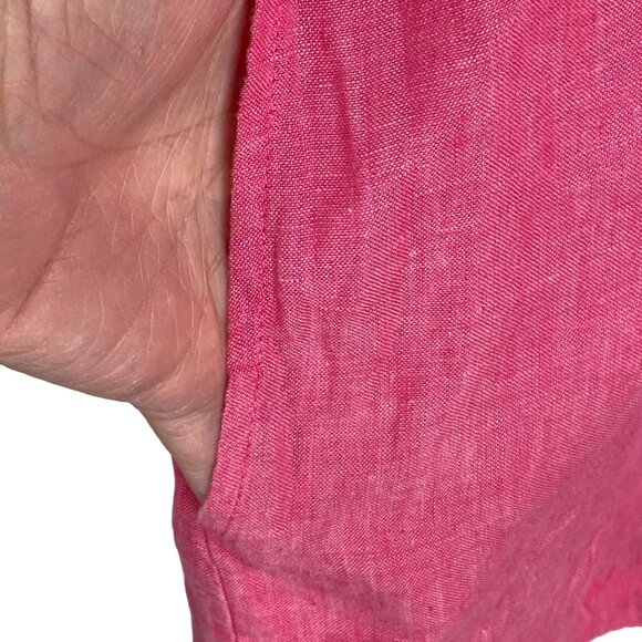 Lands' End Women's Pink Tunic Top M/T 3/4 Sleeve V-Neck Casual Comfortable Linen - Picture 6 of 10